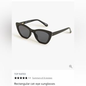 J Crew Factory Black  Cat-Eye Sunglasses New with tags